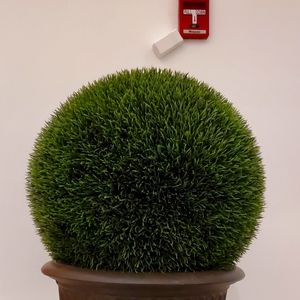 19" Green Grass Ball Decoration